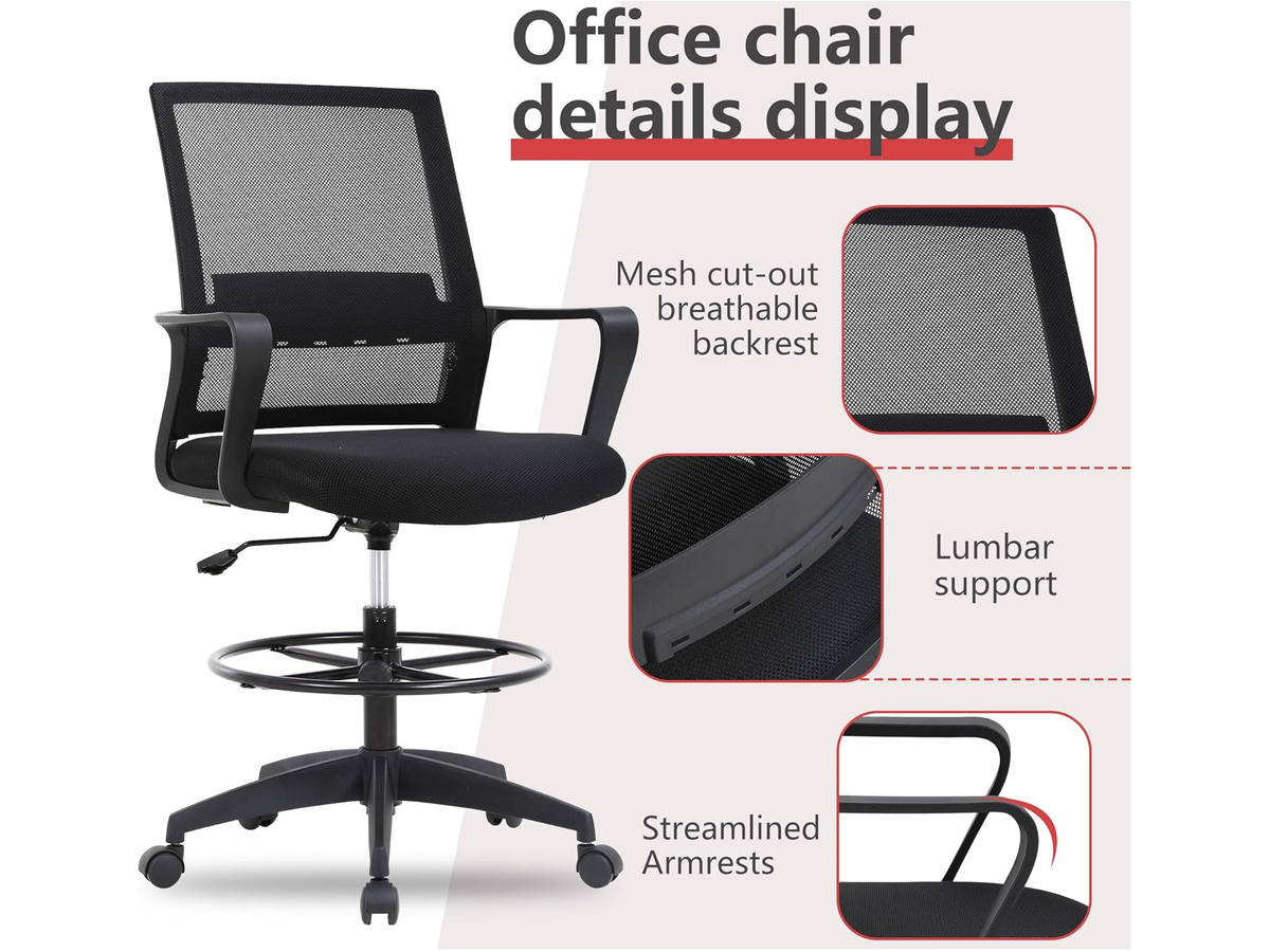 Drafting Chair Adjustable Standing Desk Chair
