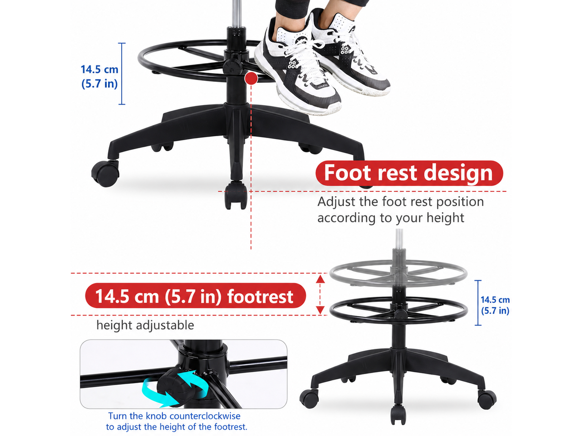 Drafting Chair Adjustable Standing Desk Chair