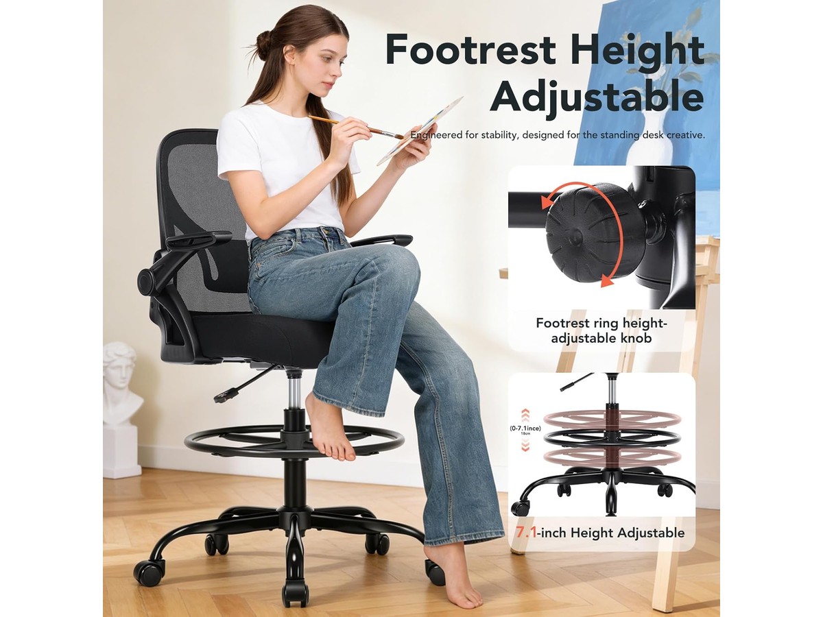 Drafting Chair Adjustable Standing Desk Chair