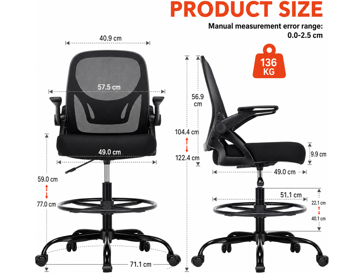 Drafting Chair Adjustable Standing Desk Chair