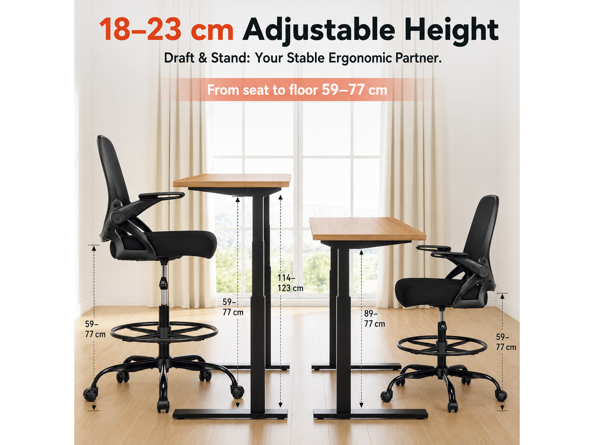 Drafting Chair Adjustable Standing Desk Chair