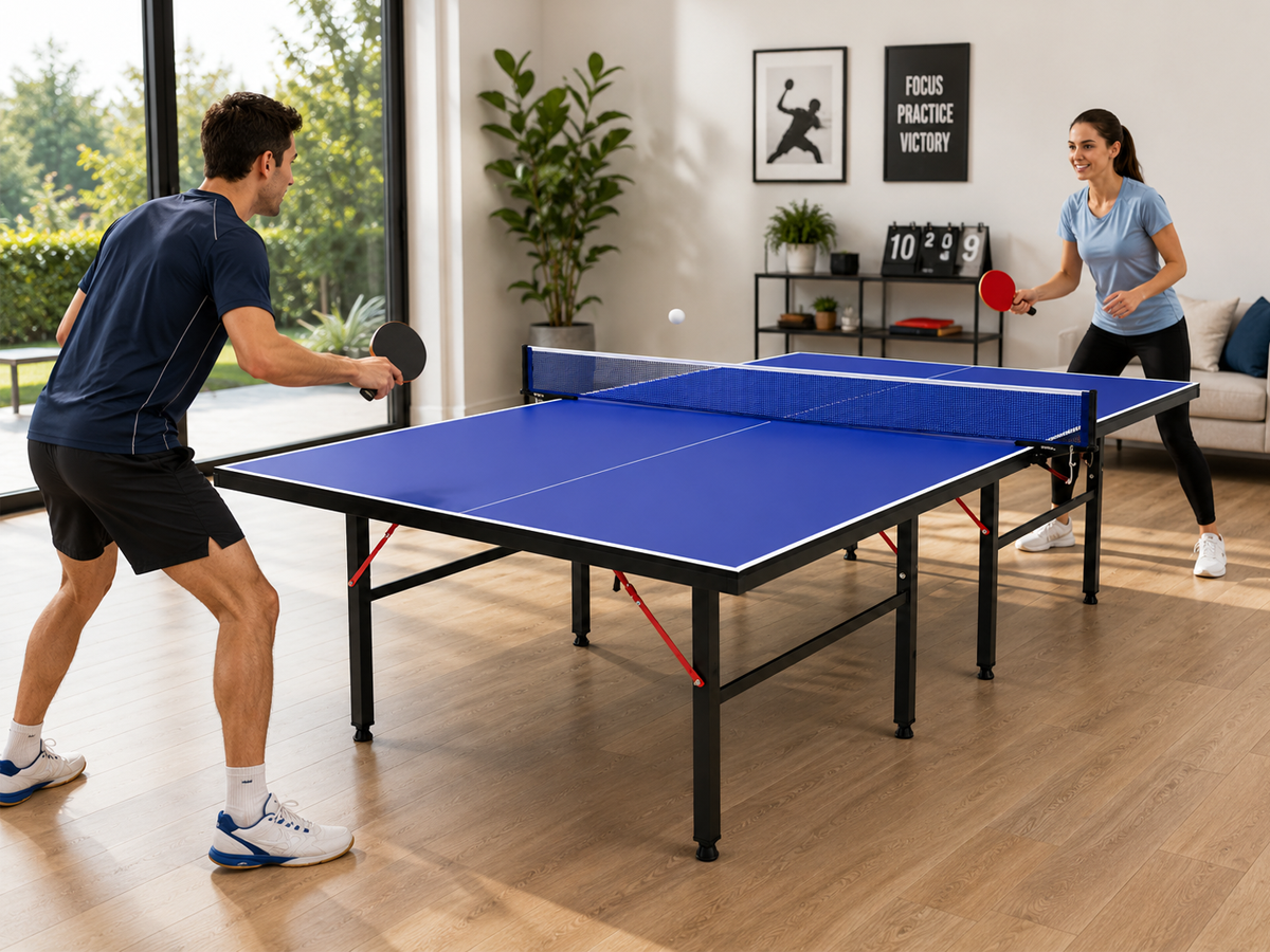 Foldable Indoor Table Tennis Table with Accessories
