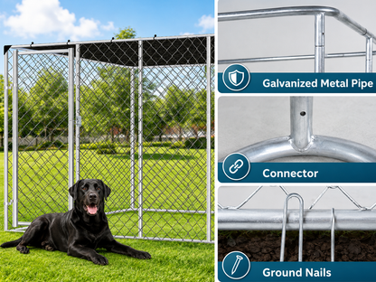 Outdoor Dog Run with Shade Sail