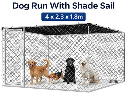 Outdoor Dog Run with Shade Sail