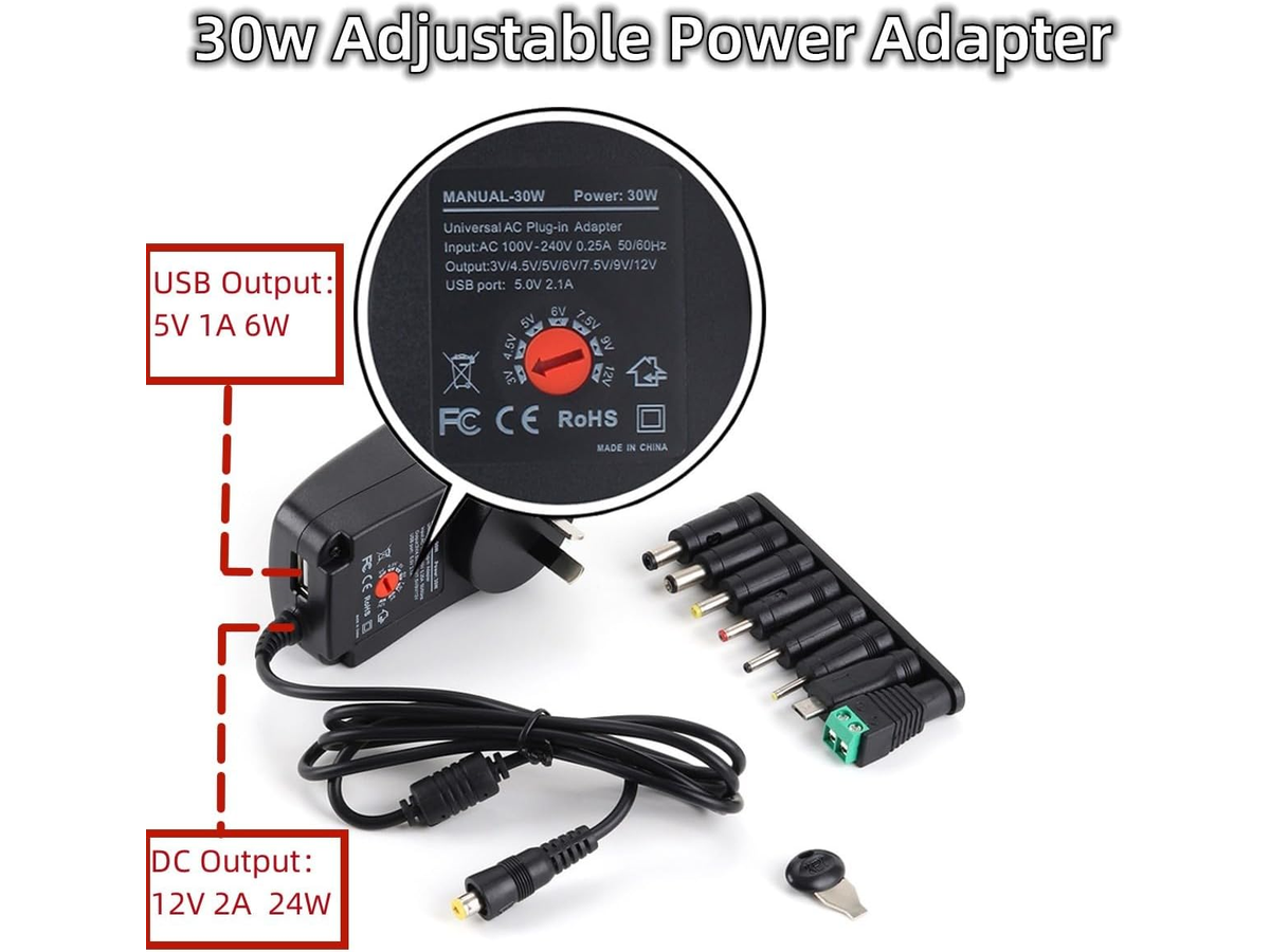 Universal Adjustable Power Adapter 30W