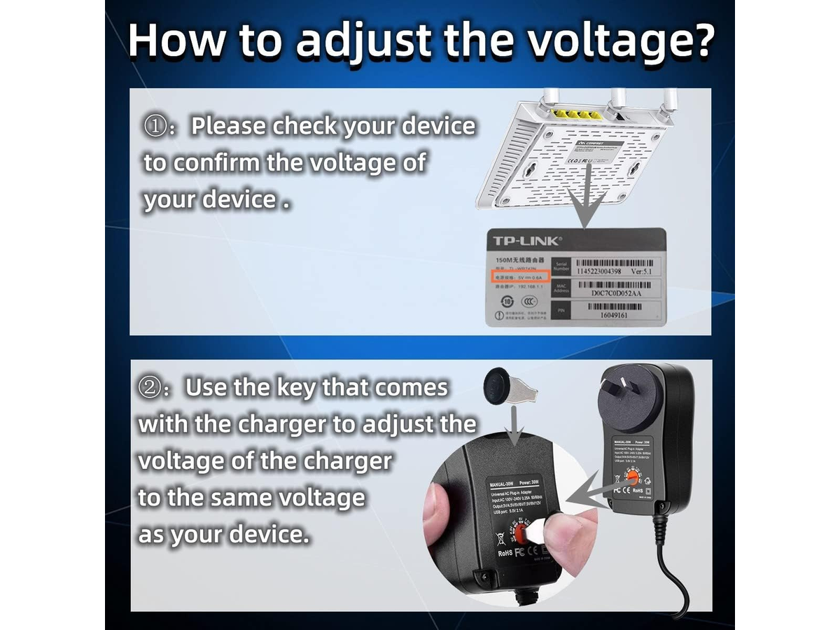 Universal Adjustable Power Adapter 30W