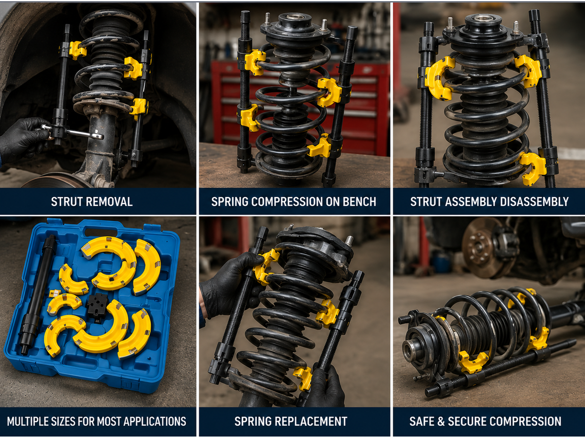 Strut Spring Compressor Kit Interchangeable Fork Strut Spring Extractor Set