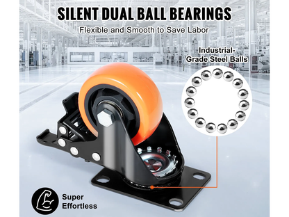 Caster Wheels Trolley Wheels 4 Pcs