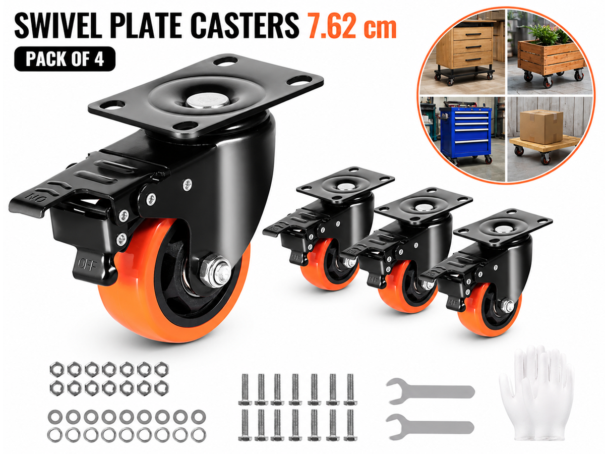 Caster Wheels Trolley Wheels 4 Pcs