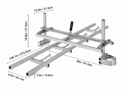 2.74M Chainsaw Mill and Rail Mill Guide System