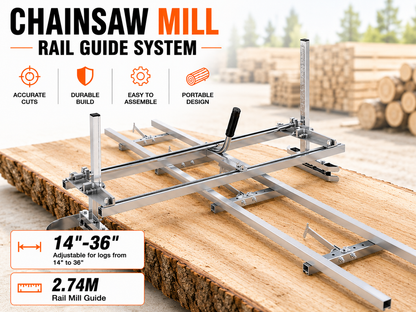 2.74M Chainsaw Mill and Rail Mill Guide System