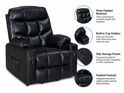 Recliner Chair with Massage Heat Electric Power Lift