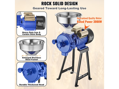 Electric Grain Mill Grinder Machine 3000W