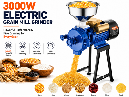 Electric Grain Mill Grinder Machine 3000W