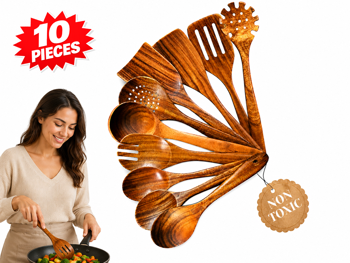 Wooden Kitchen Utensils Set
