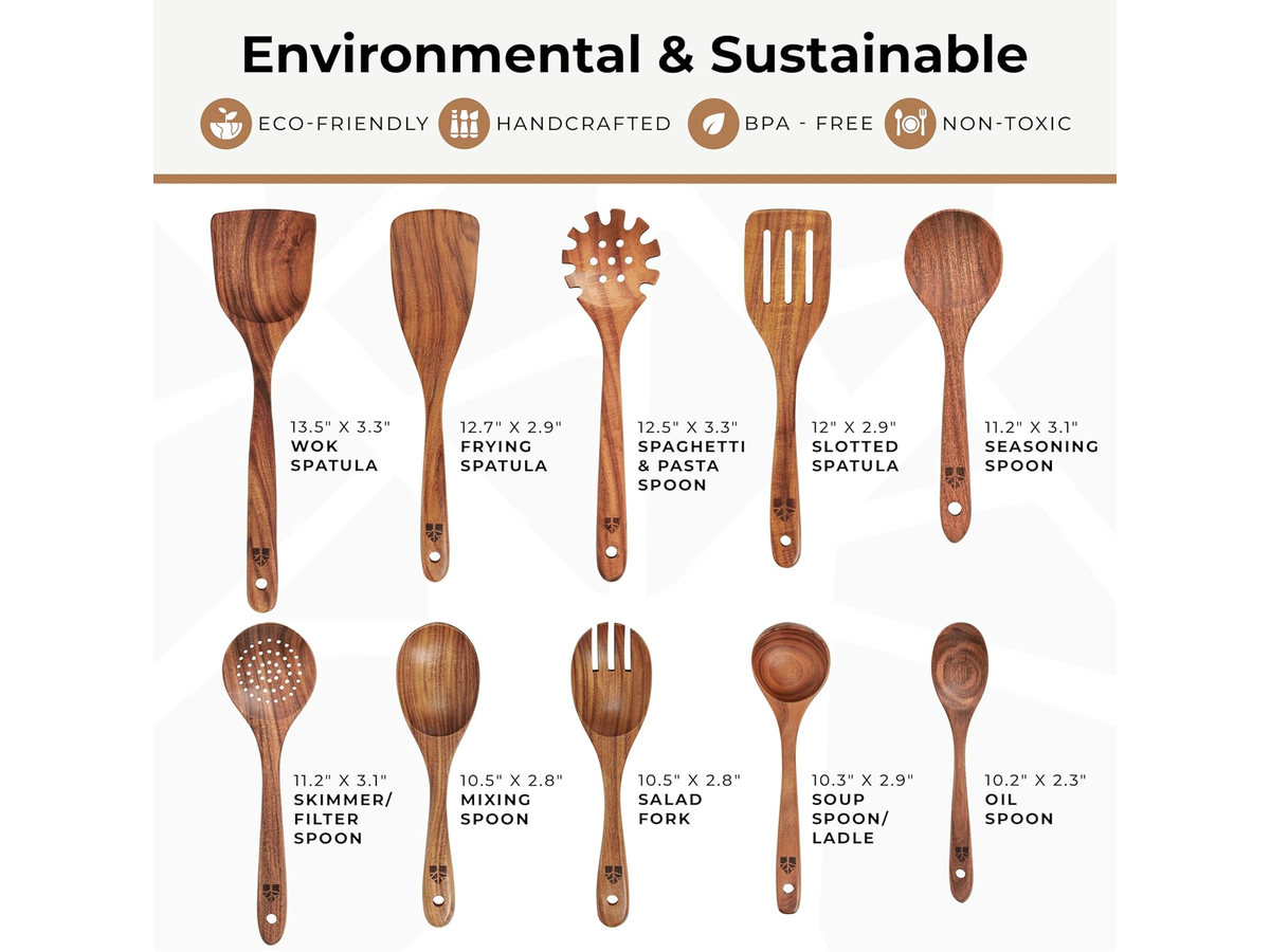 Wooden Kitchen Utensils Set