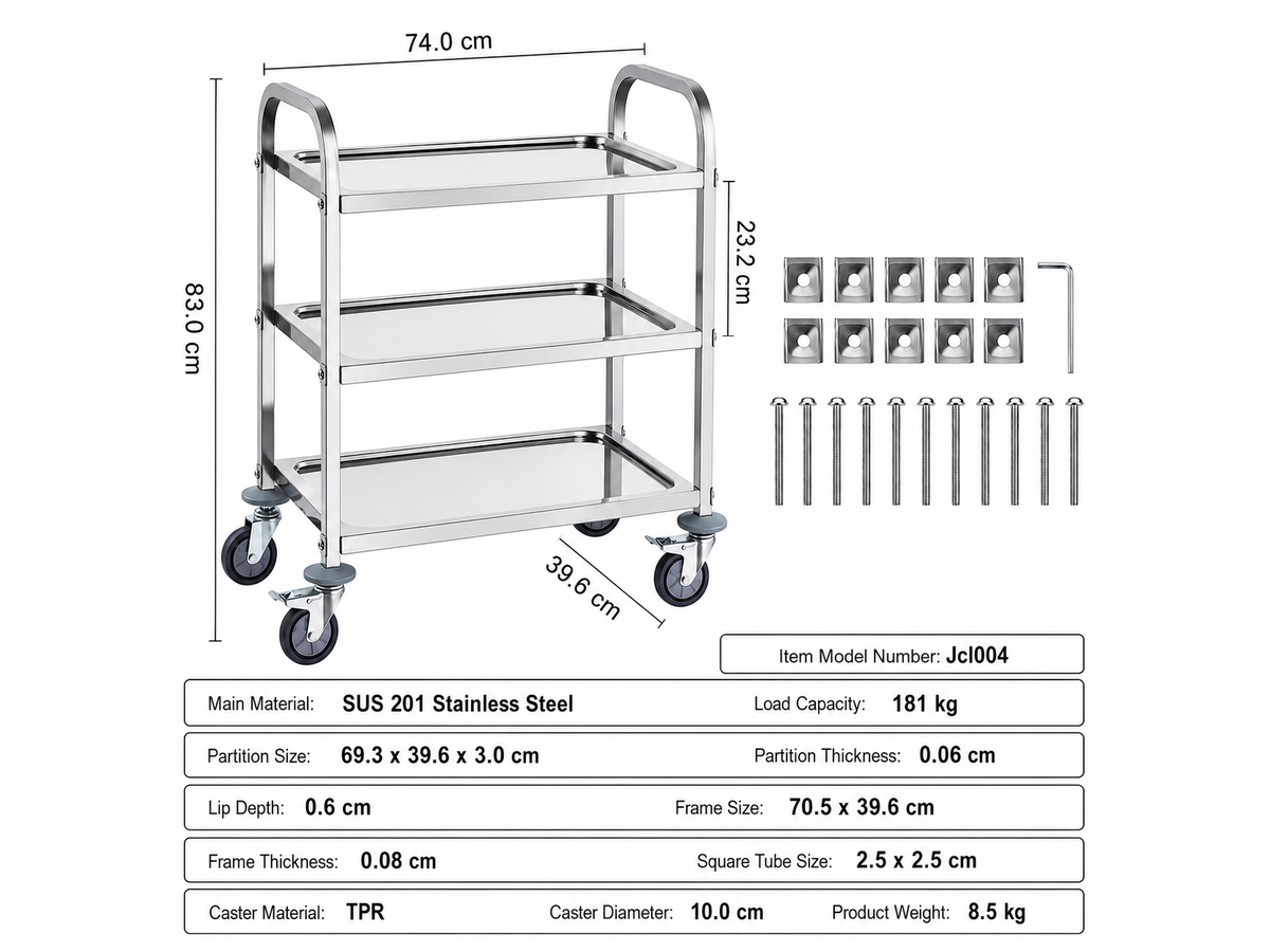 Stainless Steel Trolley Kitchen Storage Trolley
