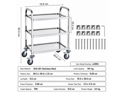 Stainless Steel Trolley Kitchen Storage Trolley