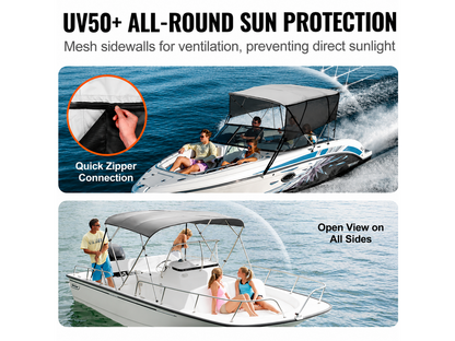 4 Bow Boat Bimini Top Cover 2.1-2.2M