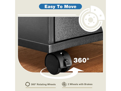 5 Drawer File Cabinet Mobile Printer Stand