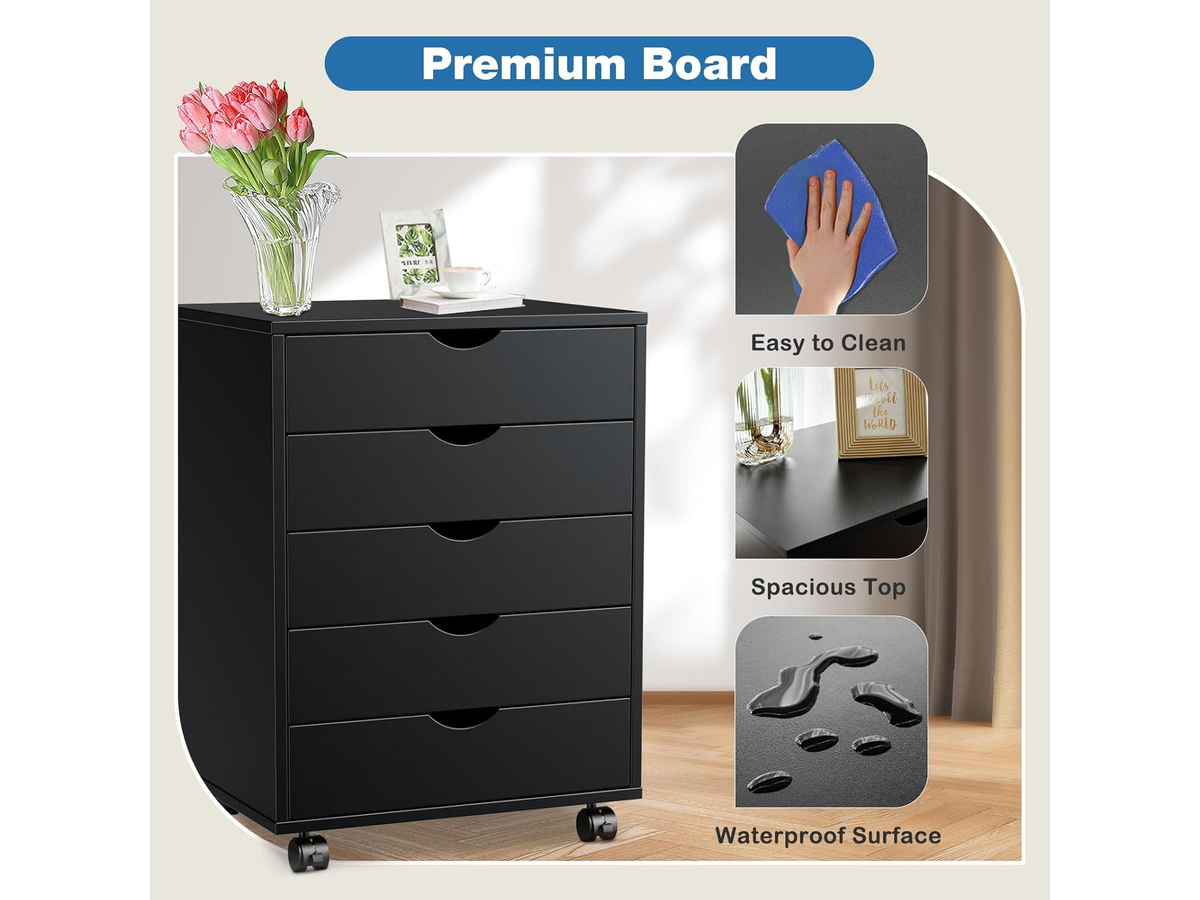 5 Drawer File Cabinet Mobile Printer Stand