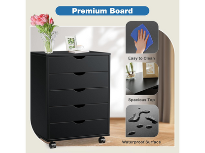 5 Drawer File Cabinet Mobile Printer Stand