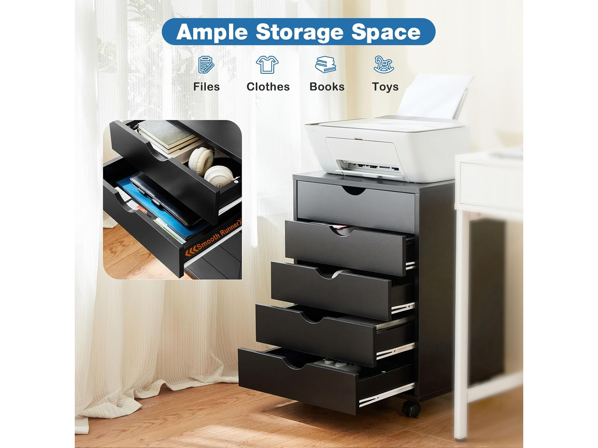 5 Drawer File Cabinet Mobile Printer Stand