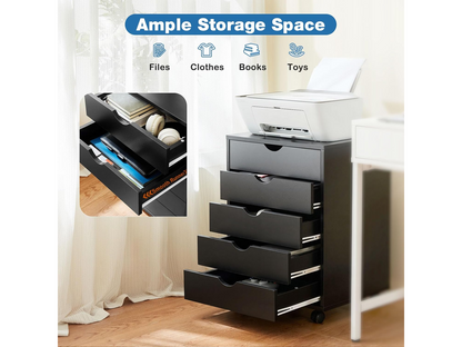 5 Drawer File Cabinet Mobile Printer Stand