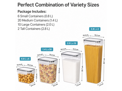 38pcs Food Storage Containers