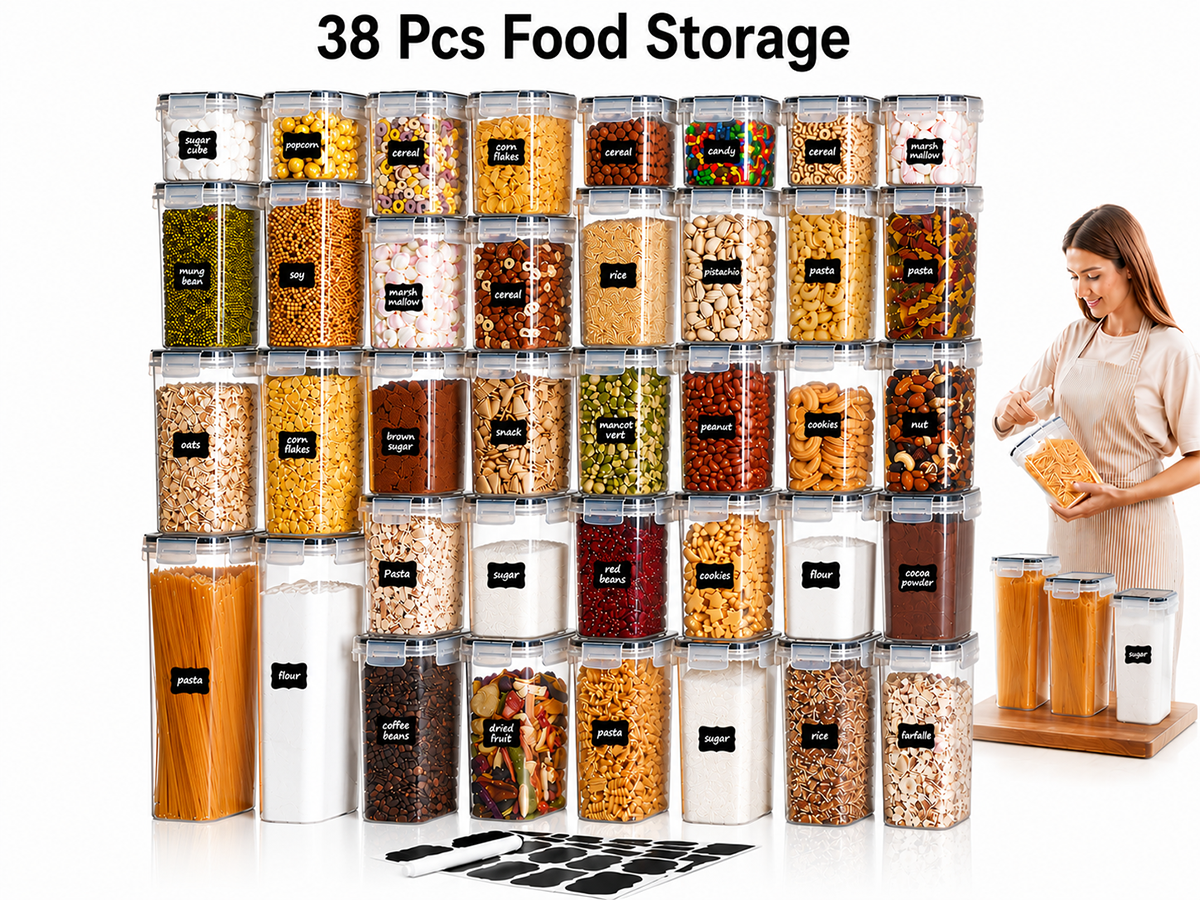 38pcs Food Storage Containers
