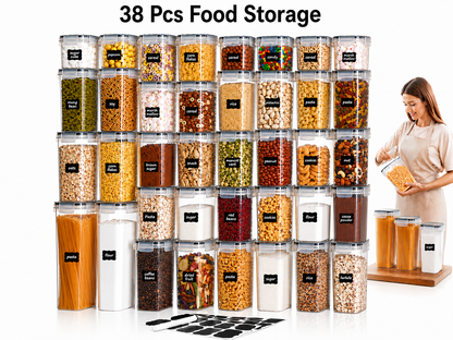 38pcs Food Storage Containers