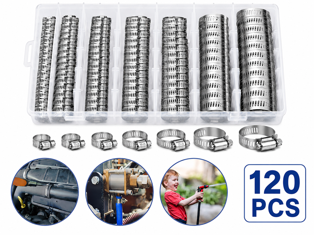 120PCS Hose Pipe Clamps Clips