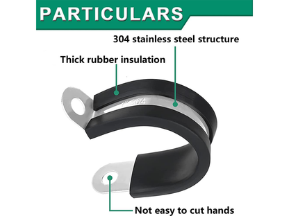 Rubber Hose Clamps 42PCS Stainless Steel P Clips Assortment Kit