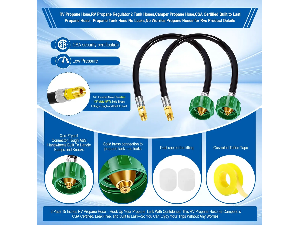 RV Propane Hose Dual Tank Connector