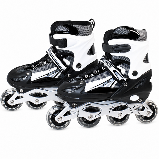 Kids Adjustable Inline Skates with Light Up Wheels Size 28-32