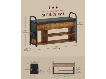 VASAGLE Shoe Storage Bench