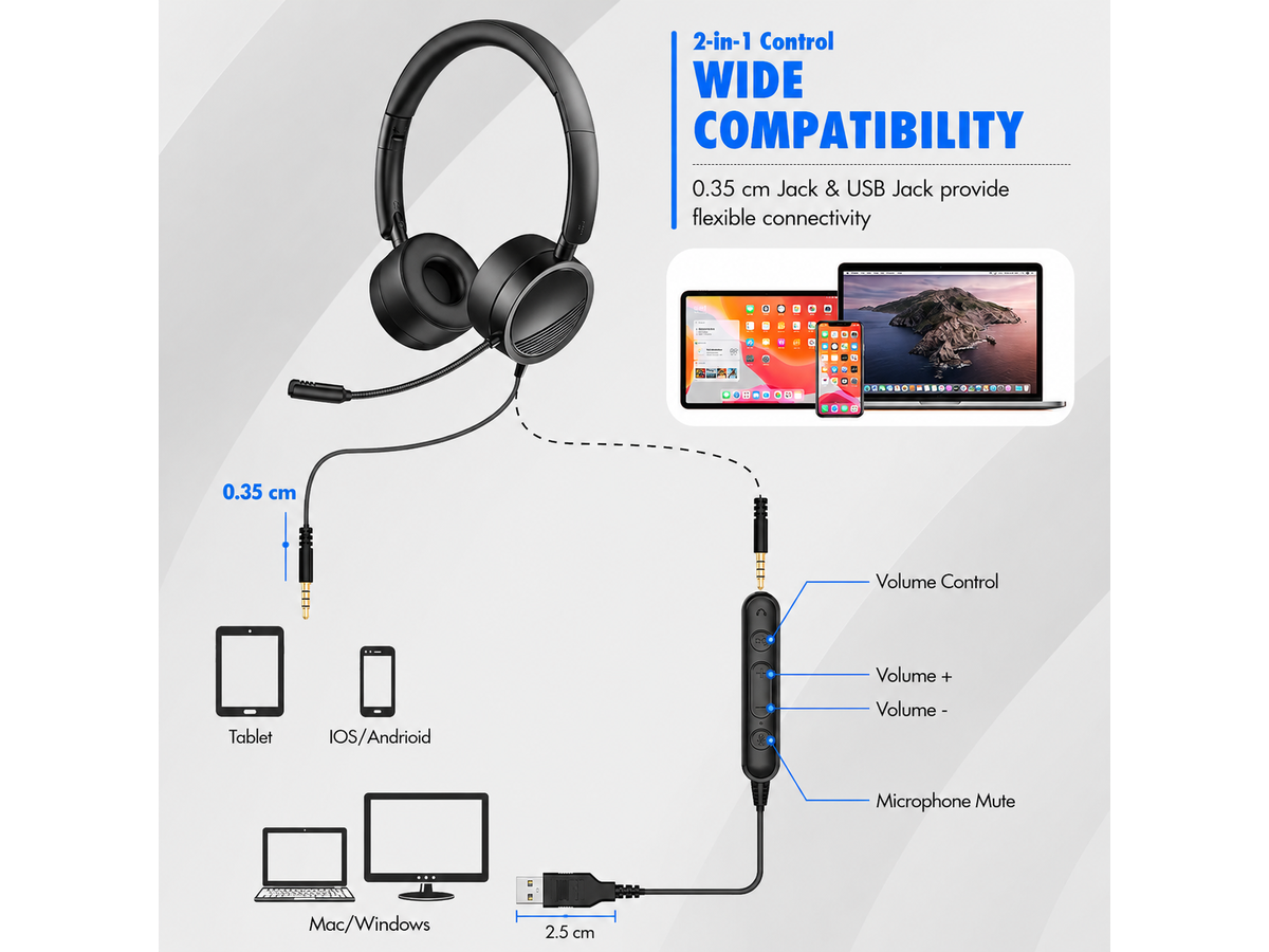 Computer Headset with Microphone