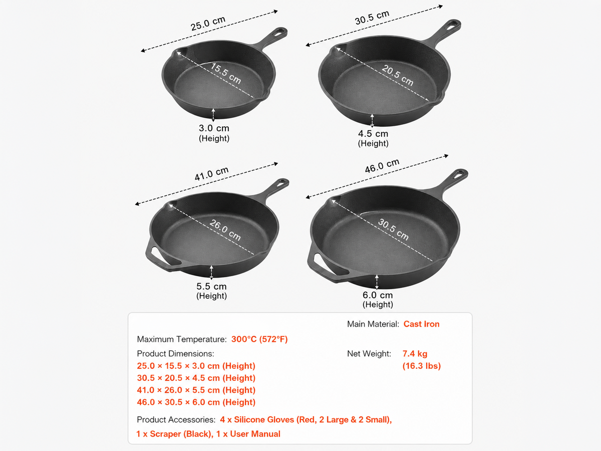 Cast Iron Skillet Set