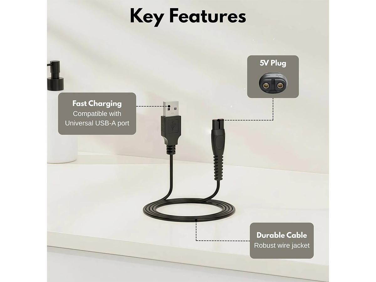 USB Charger Cable for Philips Shaver 5V