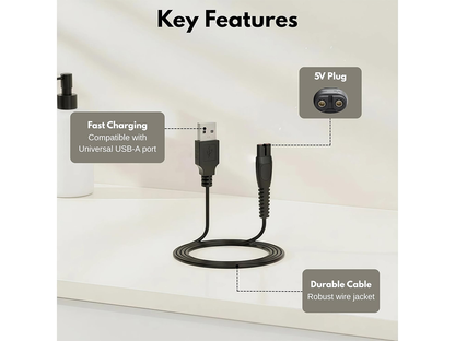USB Charger Cable for Philips Shaver 5V