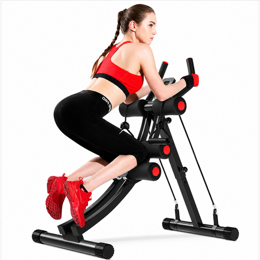 Ab Machine with Resistance Bands and LCD Display