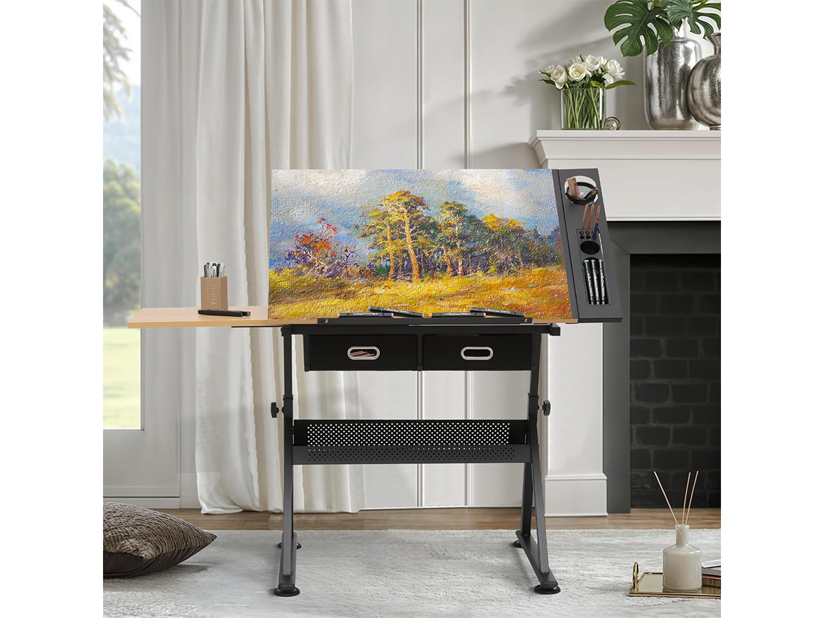 Adjustable Drafting table Drawing Craft Table with Stool