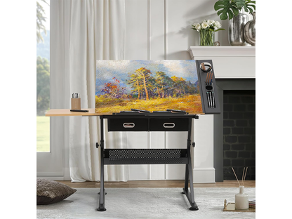 Adjustable Drafting table Drawing Craft Table with Stool