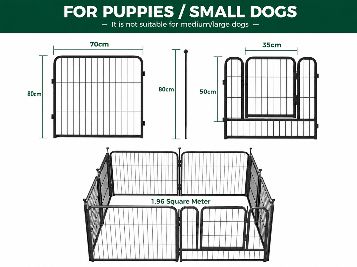 Dog Playpen Pet Play pen Fence 8 Panels