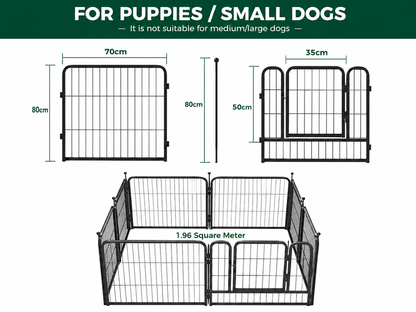 Dog Playpen Pet Play pen Fence 8 Panels