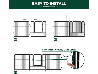 Dog Playpen Pet Play pen Fence 8 Panels