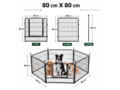 Dog Playpen Pet Play Pen 12 Panel 80*80cm