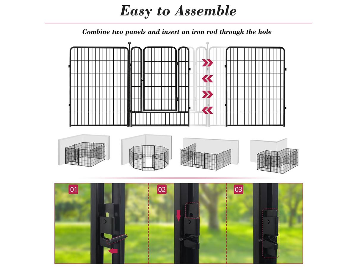 Dog Playpen Pet Play Pen 12 Panel 80*80cm