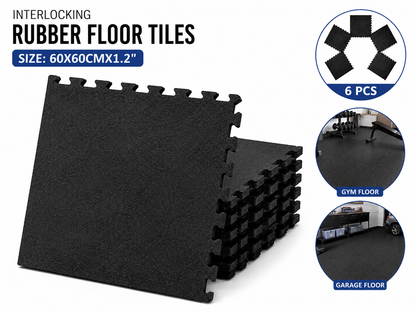 Gym Flooring Rubber Mats 6PCS