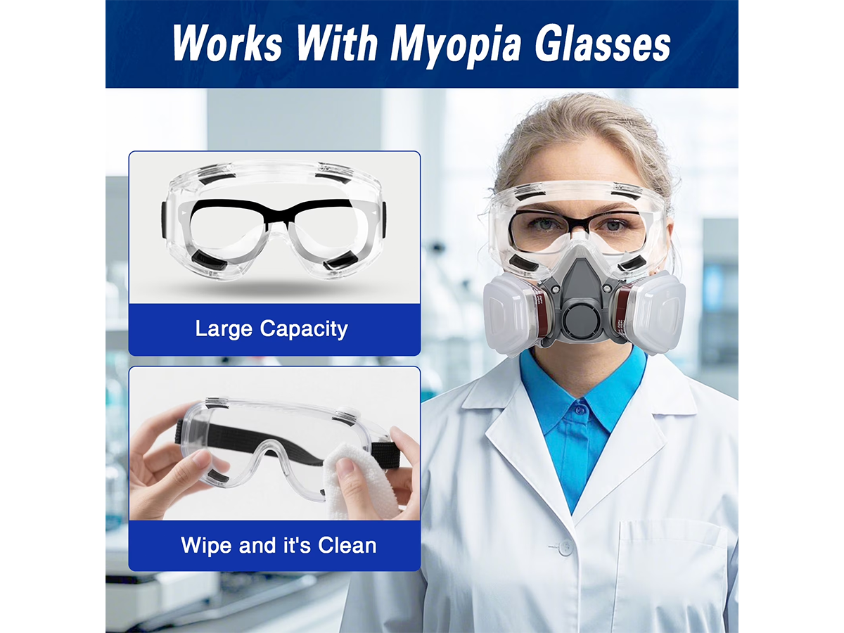 Respirator Mask With Safety Glasses